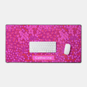 Aangepaste Naam Schattige Roze Bloemen Hand getrok Bureaumat (Keyboard & Muis)