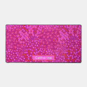 Aangepaste Naam Schattige Roze Bloemen Hand getrok Bureaumat (Voorkant)