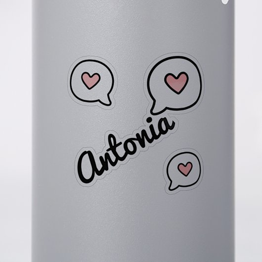 Aangepaste naam Schattige spraakballon Ik hou van Sticker