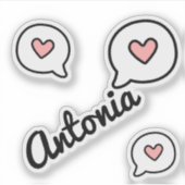 Aangepaste naam Schattige spraakballon Ik hou van Sticker (Voorkant)