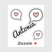 Aangepaste naam Schattige spraakballon Ik hou van Sticker (Vel)