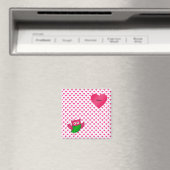 Aangepaste naam schattige uil roze harten magneet (Insitu (Vaatwasser))