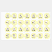 Aangepaste naam schattige witte kat op geel labels (Vel)