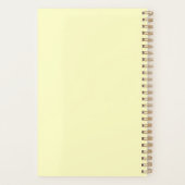 Aangepaste naam schattige witte kat op geel planner (Achterkant)