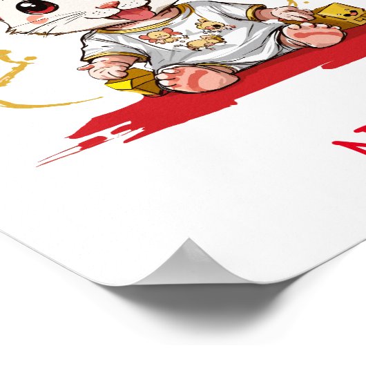 Aangepaste naam Schattigee Baby-muis Poster (Hoek)