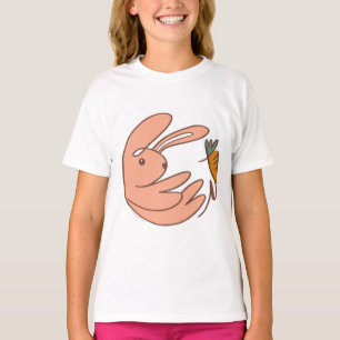 Aangepaste Naam Schattigee Bunny en Wortel Animal  T-shirt