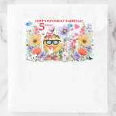 Aangepaste naam Schattigee Emoji Karakter Verjaard Rechthoekige Sticker (Tas)