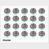 Aangepaste naam Schattigee grillige heks Halloween Ronde Sticker (Vel)