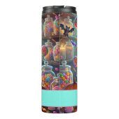 Aangepaste naam Schattigee grillige heks Halloween Thermosbeker (Achterkant)