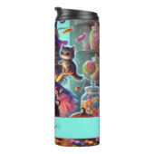 Aangepaste naam Schattigee grillige heks Halloween Thermosbeker (Geroteerd rechts)