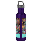 Aangepaste naam Schattigee grillige heks Halloween Waterfles (Achterkant)