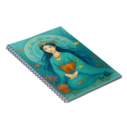 Aangepaste naam Schattigee meisje Japanse zeemeerm Notitieboek (Rechterzijde)