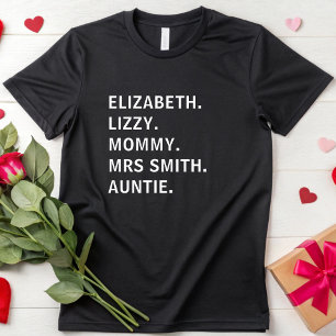 Aangepaste Naam Schattigee Vrouwen Nickname Zuster T-shirt