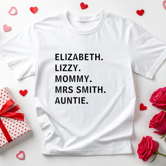 Aangepaste Naam Schattigee Vrouwen Nickname Zuster T-shirt
