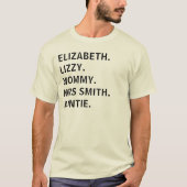 Aangepaste Naam Schattigee Vrouwen Nickname Zuster T-shirt (Voorkant)