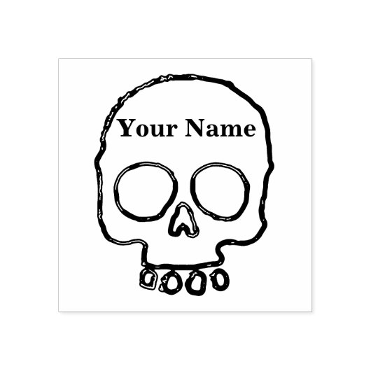 Aangepaste naam Schedel Rubber Stamp Rubberstempel (Afrduk)