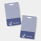 Aangepaste naam scheepsanker badge (Voor- en achterkant)