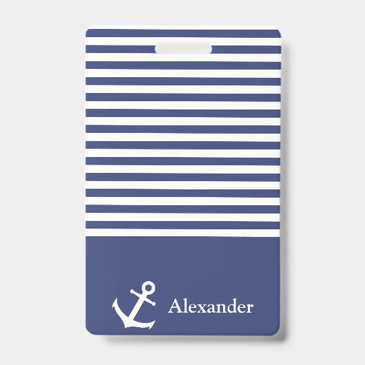 Aangepaste naam scheepsanker badge (Voorzijde)