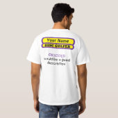 Aangepaste naam - Schijfgolfer - Paars geel T-shirt (Achterkant volledig)