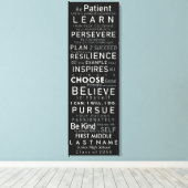 Aangepaste Naam School, Levensmotivatie 4 Tiener A Canvas Afdruk (Insitu (Houten vloer))