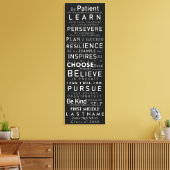 Aangepaste Naam School, Levensmotivatie 4 Tiener A Canvas Afdruk (Insitu (Woonkamer))
