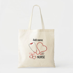 Aangepaste Naam School Nurse's Gepersonaliseerde R Tote Bag