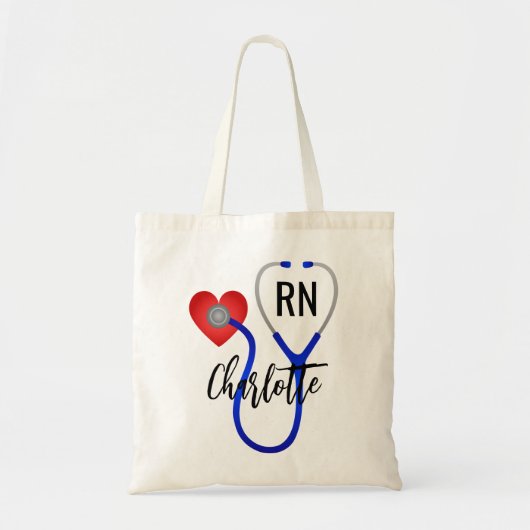 Aangepaste Naam School Nurse's Gepersonaliseerde R Tote Bag (Voorkant)
