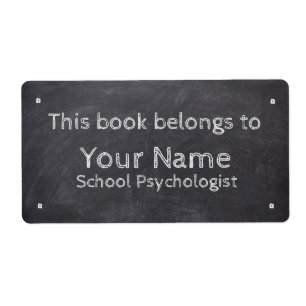 Aangepaste naam School psycholoog krijtbord labels