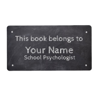 Aangepaste naam School psycholoog krijtbord labels