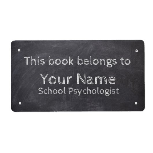 Aangepaste naam School psycholoog krijtbord labels (Voorkant)