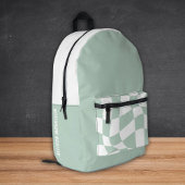 Aangepaste naam school rugzakken - Sage Checkered