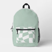 Aangepaste naam school rugzakken - Sage Checkered (Voorkant)