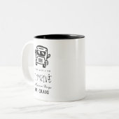 Aangepaste naam schoolbus bestuurderscadeau tweekleurige koffiemok (Voorkant links)