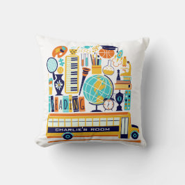 Aangepaste naam schoolillustraties werpt kussens