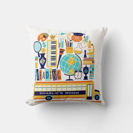 Aangepaste naam schoolillustraties werpt kussens (Voorkant)