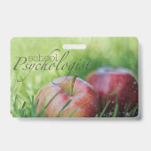 Aangepaste naam schoolpaspoort psycholoog badge (Achterkant)