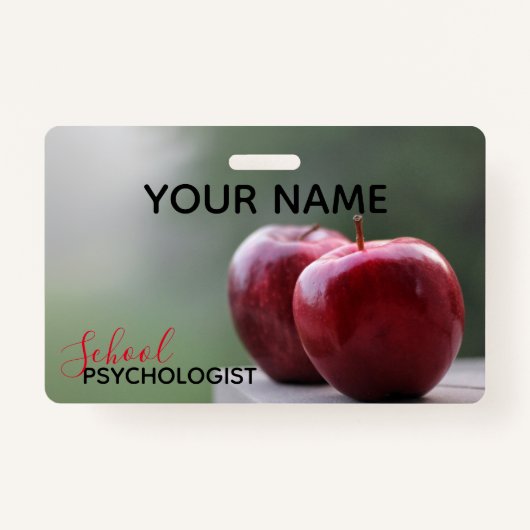 Aangepaste naam schoolpaspoort psycholoog badge (Voorkant)