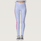 Aangepaste naam Schoolteam Lichtblauwe witte bloem Leggings (Voorkant)
