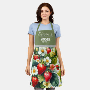 Aangepaste Naam Schort voor Mam, Boho Floral Aardb