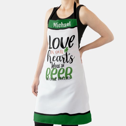 Aangepaste naam Schorten - Funny Meat & Irish Beer (Insitu)