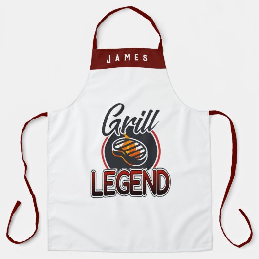Aangepaste naam Schorten, persoonlijke BBQ Grill D Schort (Voorkant)