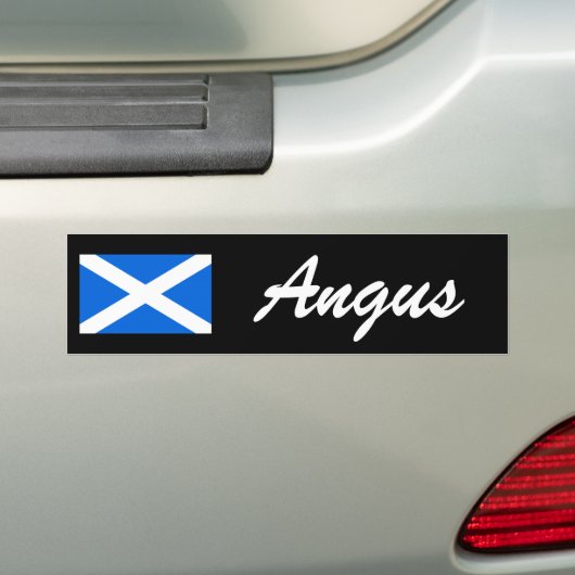 Aangepaste naam Schotse vlag afwezig Bumpersticker (Op auto)