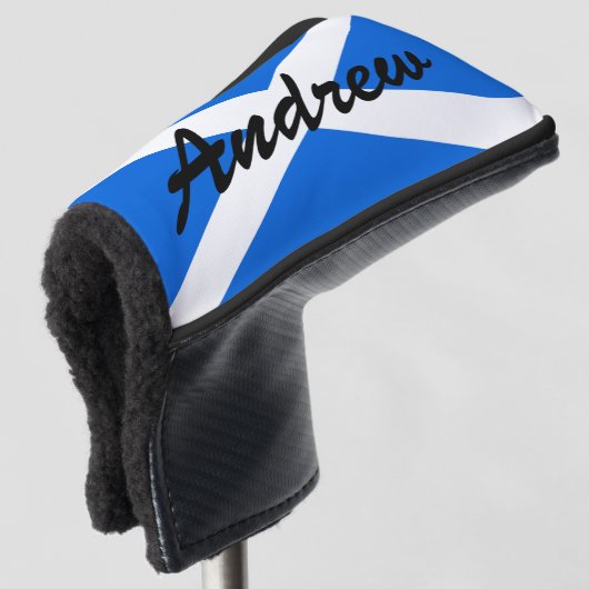 Aangepaste naam Schotse vlag Golf Putter Hoesje bo Golfheadcover (3/4 voorkant)
