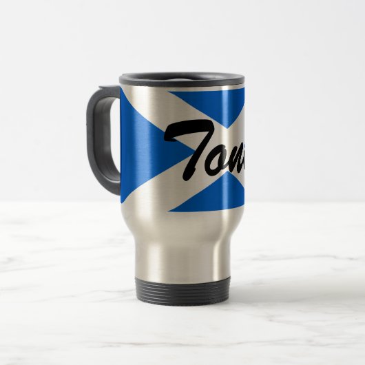 Aangepaste naam Scottish Flag Mugcn Reisbeker (Voorkant links)