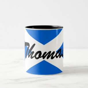 Aangepaste naam Scottish Flag Two-Tone Mok boog