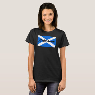 Aangepaste naam Scottish Flag Womens cn T-shirt