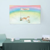 Aangepaste naam Scottish Fold Cat Pet Spandoek (Beurs)