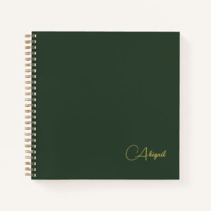 Aangepaste naam Script Emerald Green Notitieboek