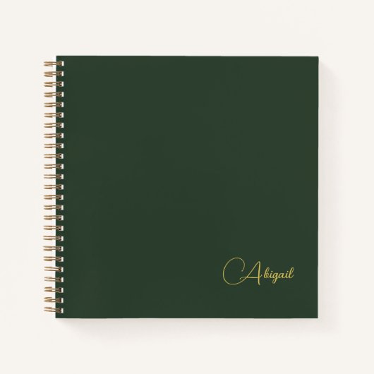 Aangepaste naam Script Emerald Green Notitieboek (Voorkant)