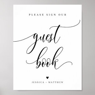 Aangepaste naam script gastboekteken 8x10" poster